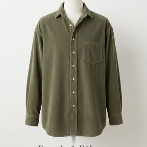 Frank & Eileen Women's Olive Green Corduroy Button Down - Size L